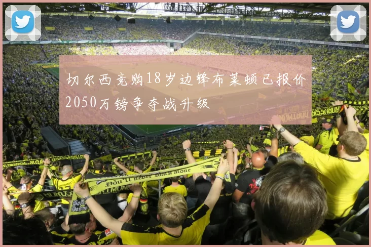 切尔西竞购18岁边锋布莱顿已报价2050万镑争夺战升级